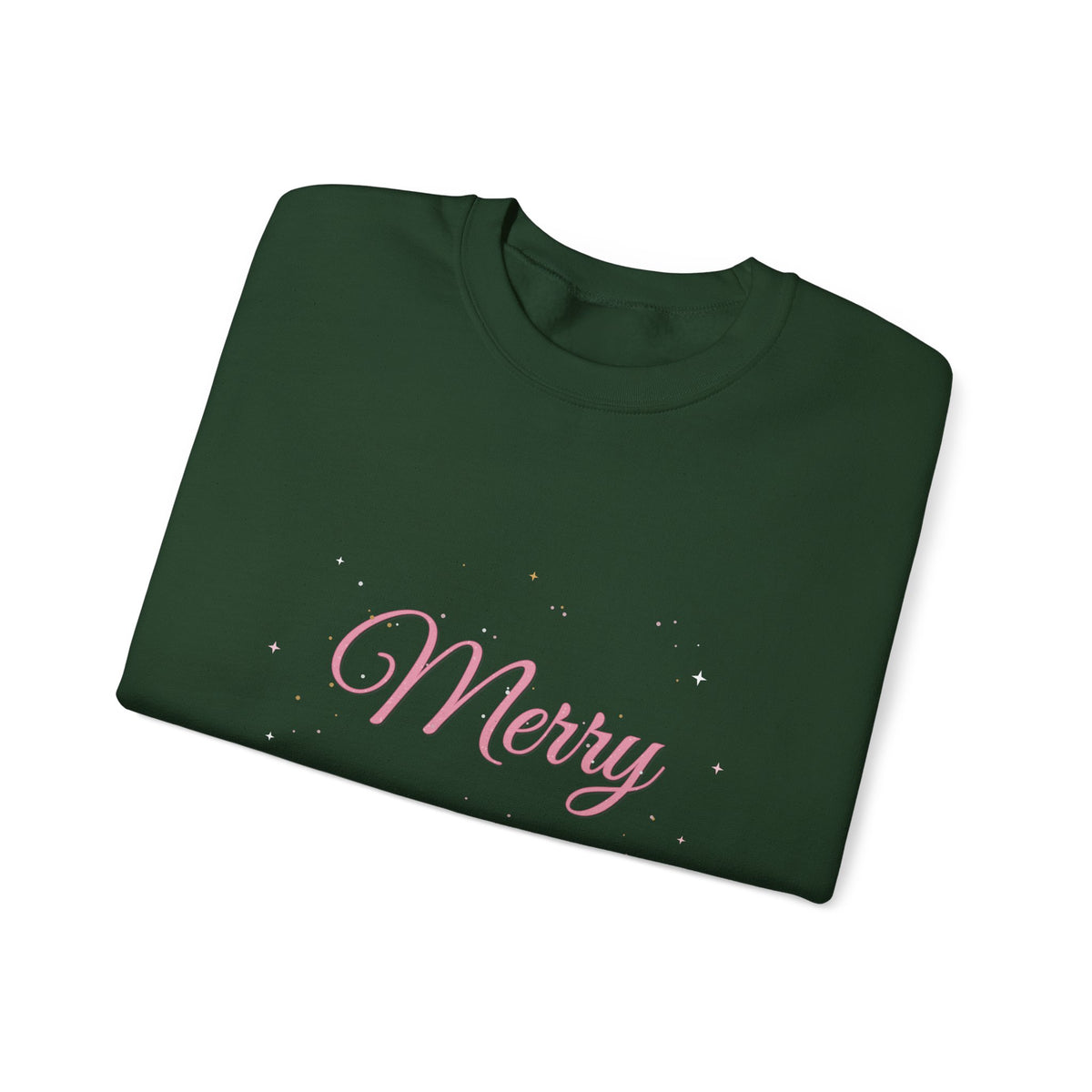 Merry & Bright Christmas Crewneck Sweatshirt | Pink Glam Holiday Sweatshirt for Women