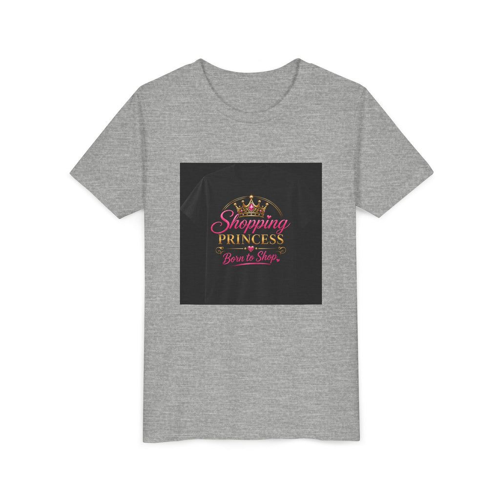 Youth Tee — "Shopping Princess" Crown Graphic Kids Shirt