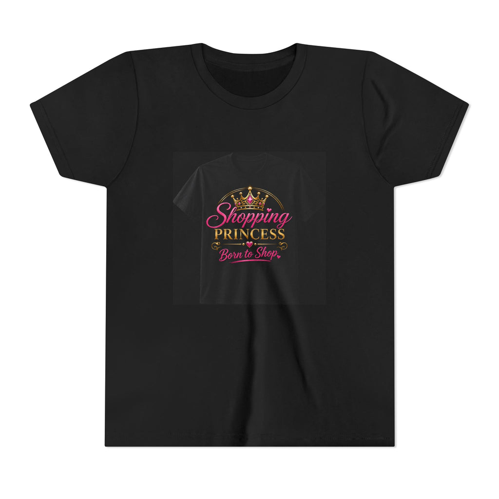 Youth Tee — "Shopping Princess" Crown Graphic Kids Shirt