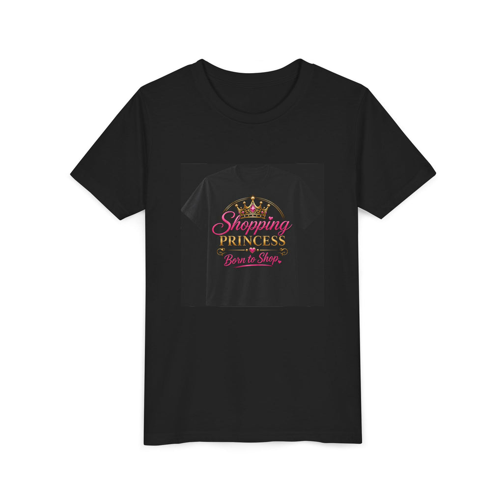 Youth Tee — "Shopping Princess" Crown Graphic Kids Shirt