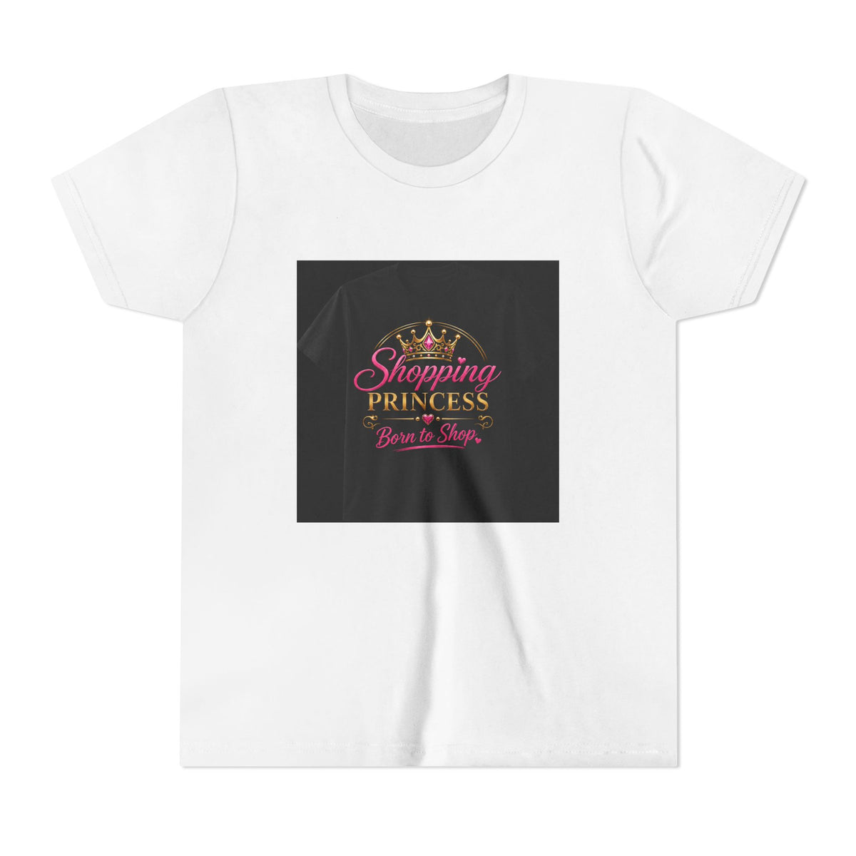 Youth Tee — "Shopping Princess" Crown Graphic Kids Shirt