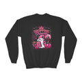 Youth Crewneck Sweatshirt — "Shopping Princess" Halloween Graphic