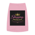 Pet Tank Top - "Shopping Princess" Pink Dog Shirt, Crown Graphic Pet Clothes for Small Dogs & Cats, Cute Gift for Pet Lovers
