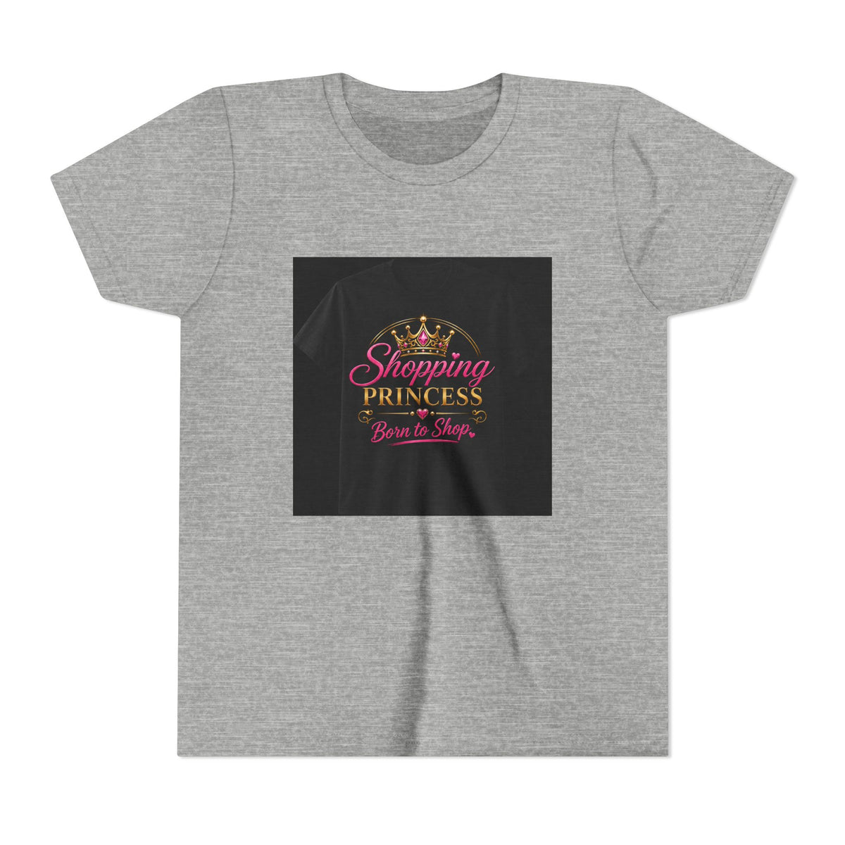 Youth Tee — "Shopping Princess" Crown Graphic Kids Shirt