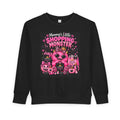 Mommy's Little Shopping Monster Toddler Sweatshirt — Cute Pink Halloween Graphic