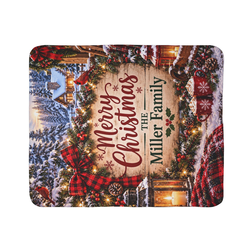 Personalized Merry Christmas Fleece Blanket
