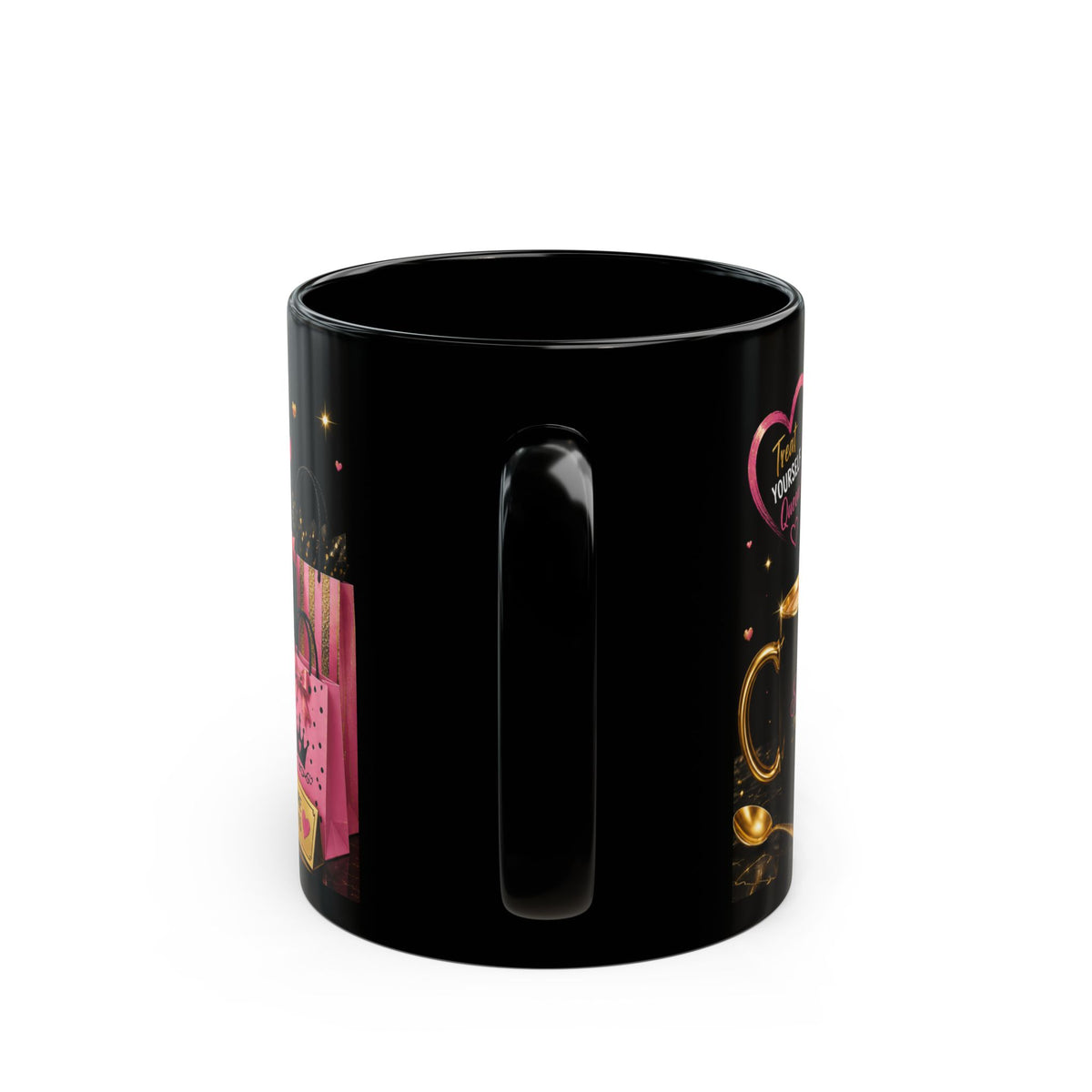 Shopping Princess Mug — "Caffeine First, Shopping Decisions Later" Black Coffee Cup