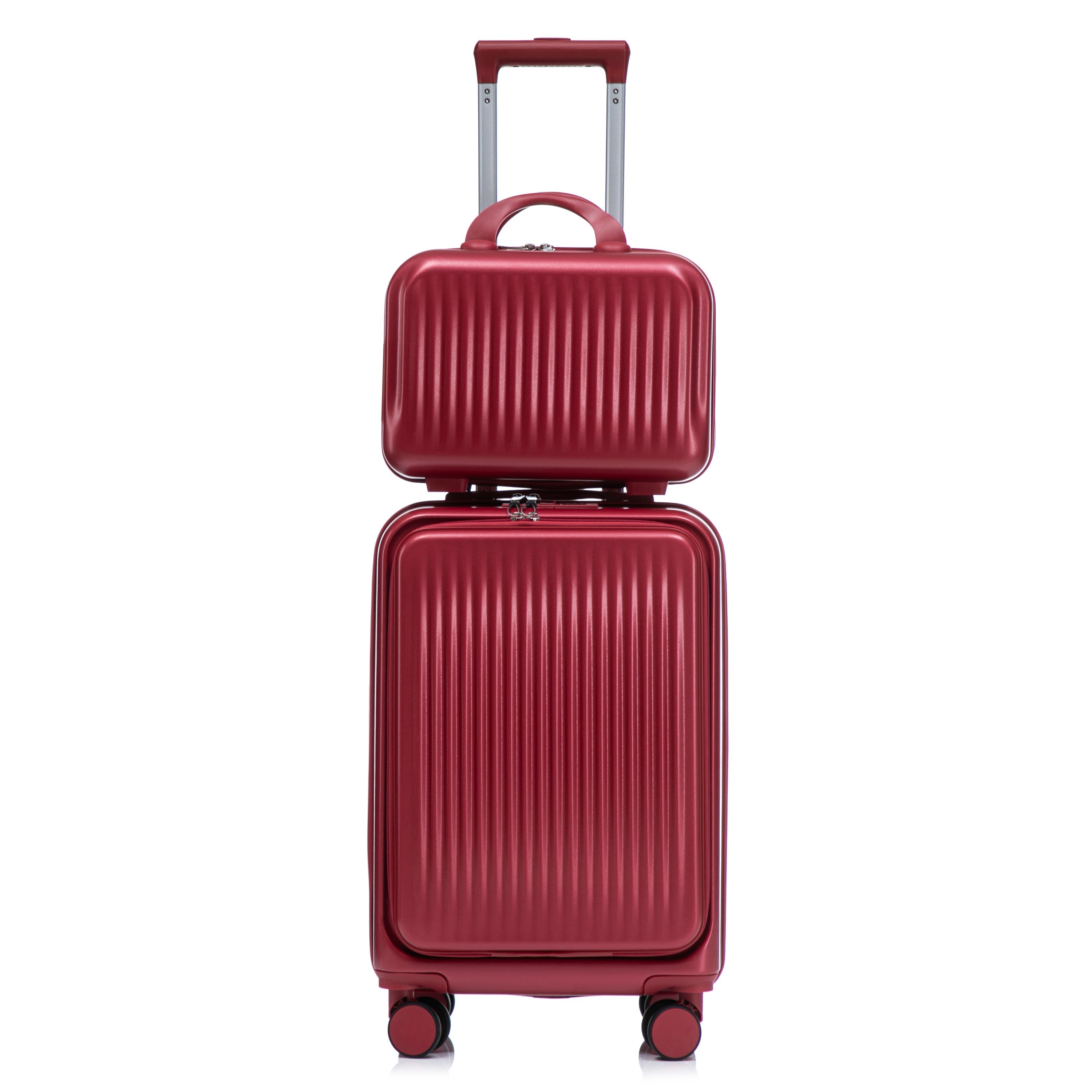 14'/20' 2 pcs ABS Spinner Wheel Luggage Set with Combination Lock and Front Opening Design
