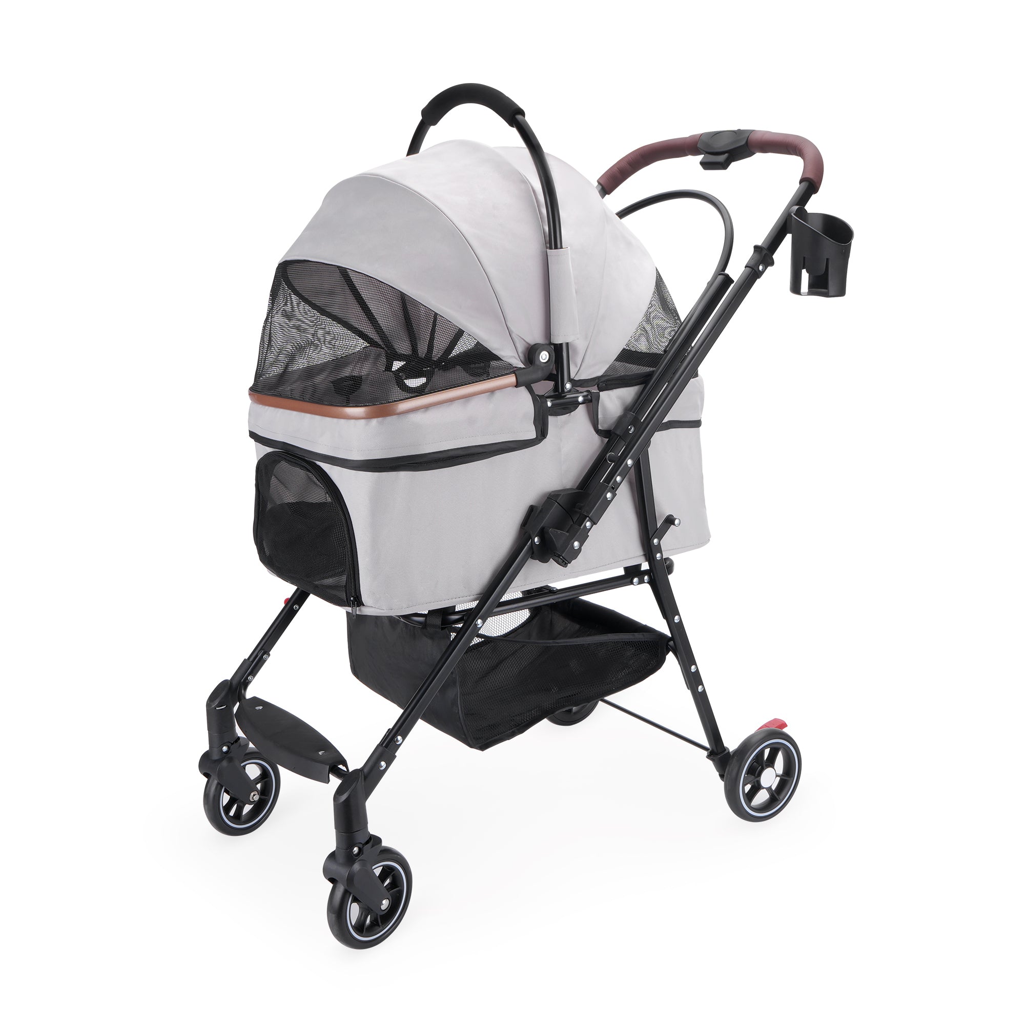 4-Wheel Foldable Pet Stroller for Dogs and Cats