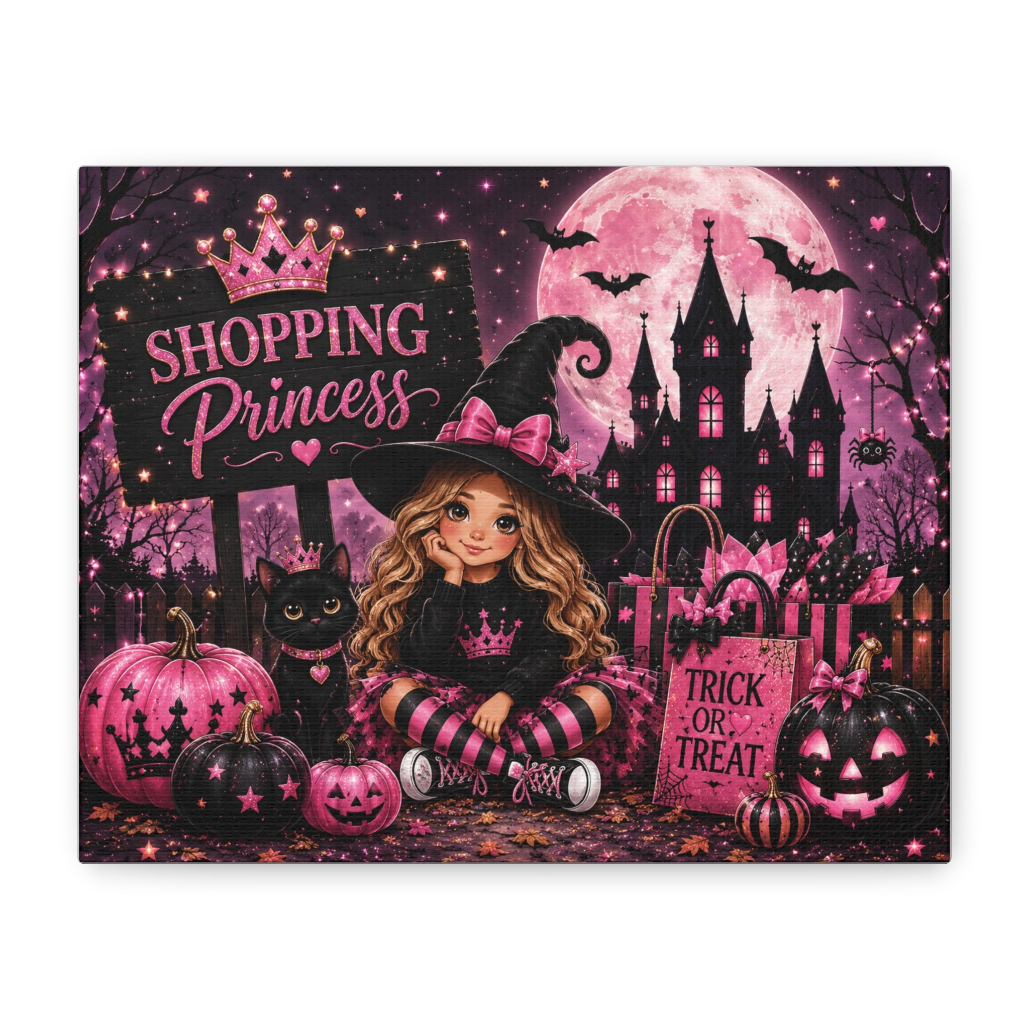 Halloween 'Shopping Princess' Canvas Wall Art