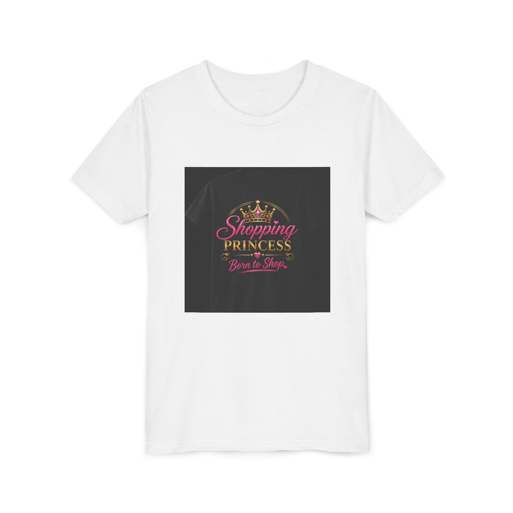 Youth Tee — "Shopping Princess" Crown Graphic Kids Shirt