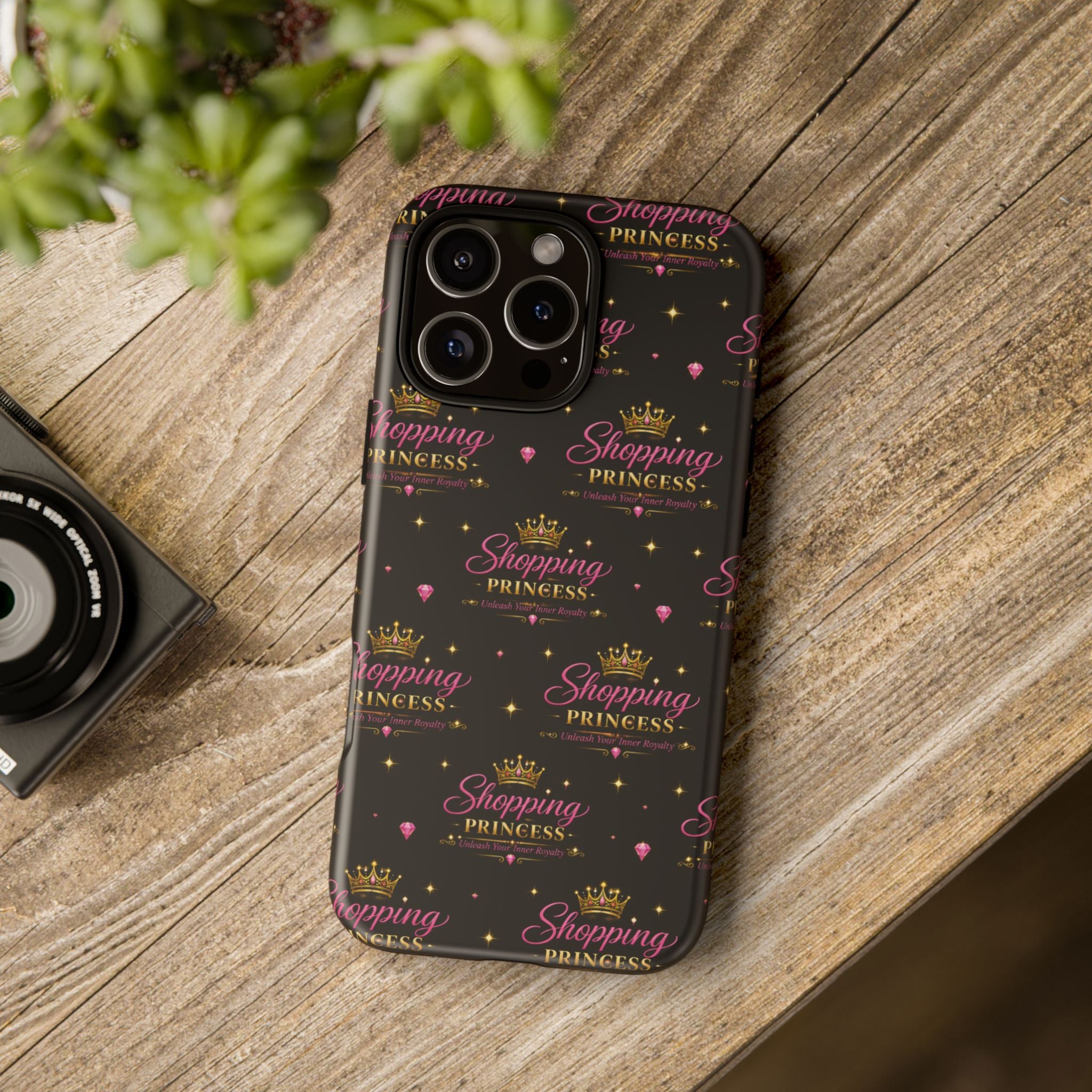 Shopping Princess Tough Phone Case — Glitter Crown Design