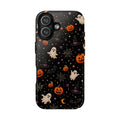 Halloween Spooky Pattern Phone Case — Ghosts, Pumpkins & Spiderweb iPhone Cover