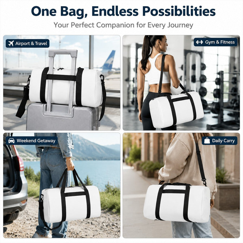 Personalized Pastel Unicorn Duffel Bag with Custom Name – Kawaii Travel, Gym & Weekend Bag