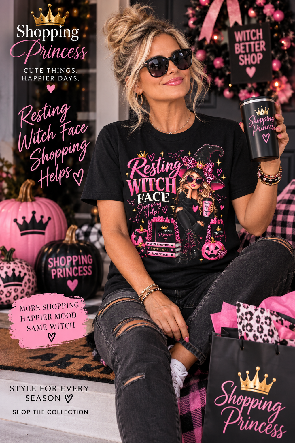 Resting Witch Face T-Shirt – Funny Halloween Witch Graphic Tee