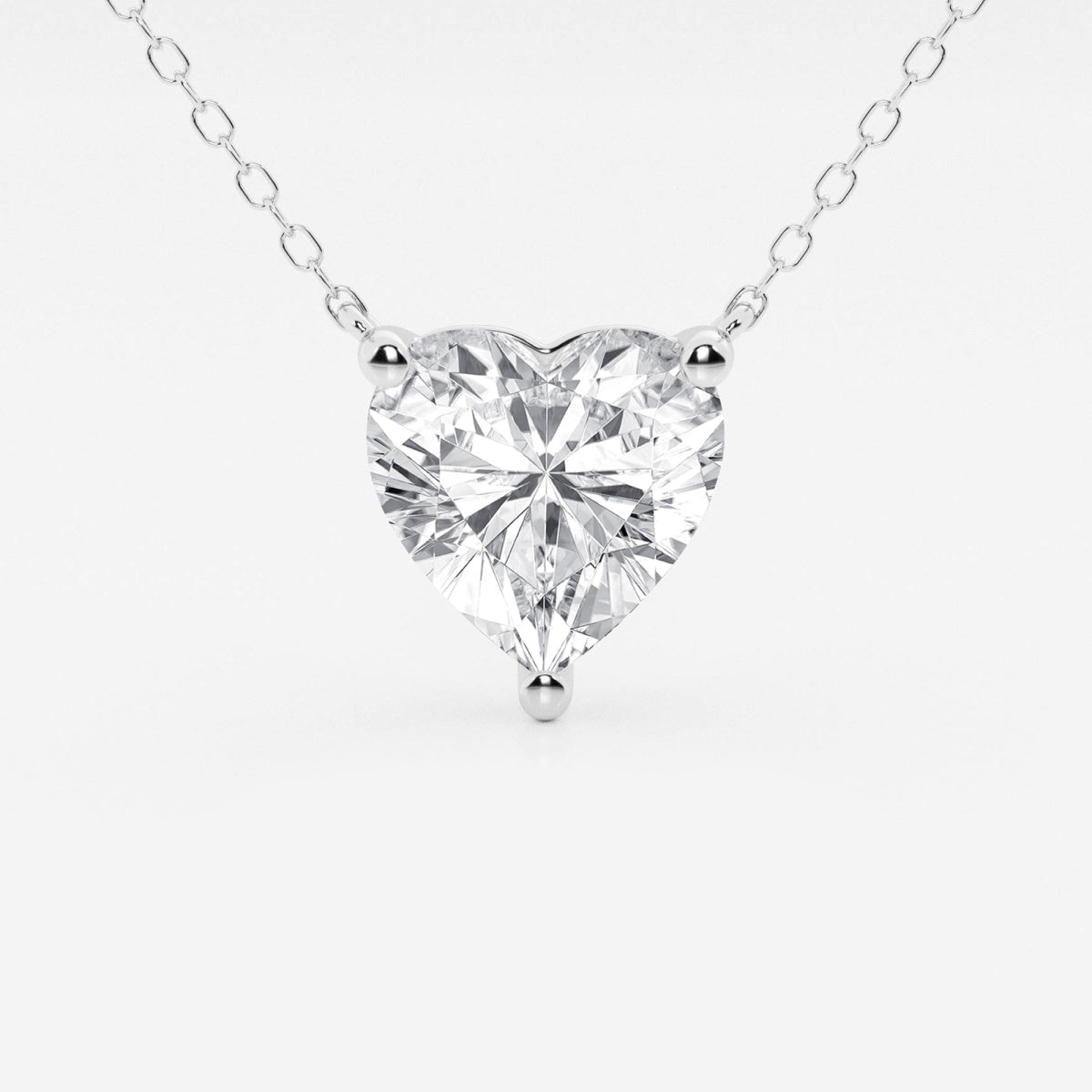 3.00 CTW Floating Heart Shape Lab Grown Diamond Solitaire Pendant Necklace F/G VS1 AGI Certified in 14K White or Yellow Gold