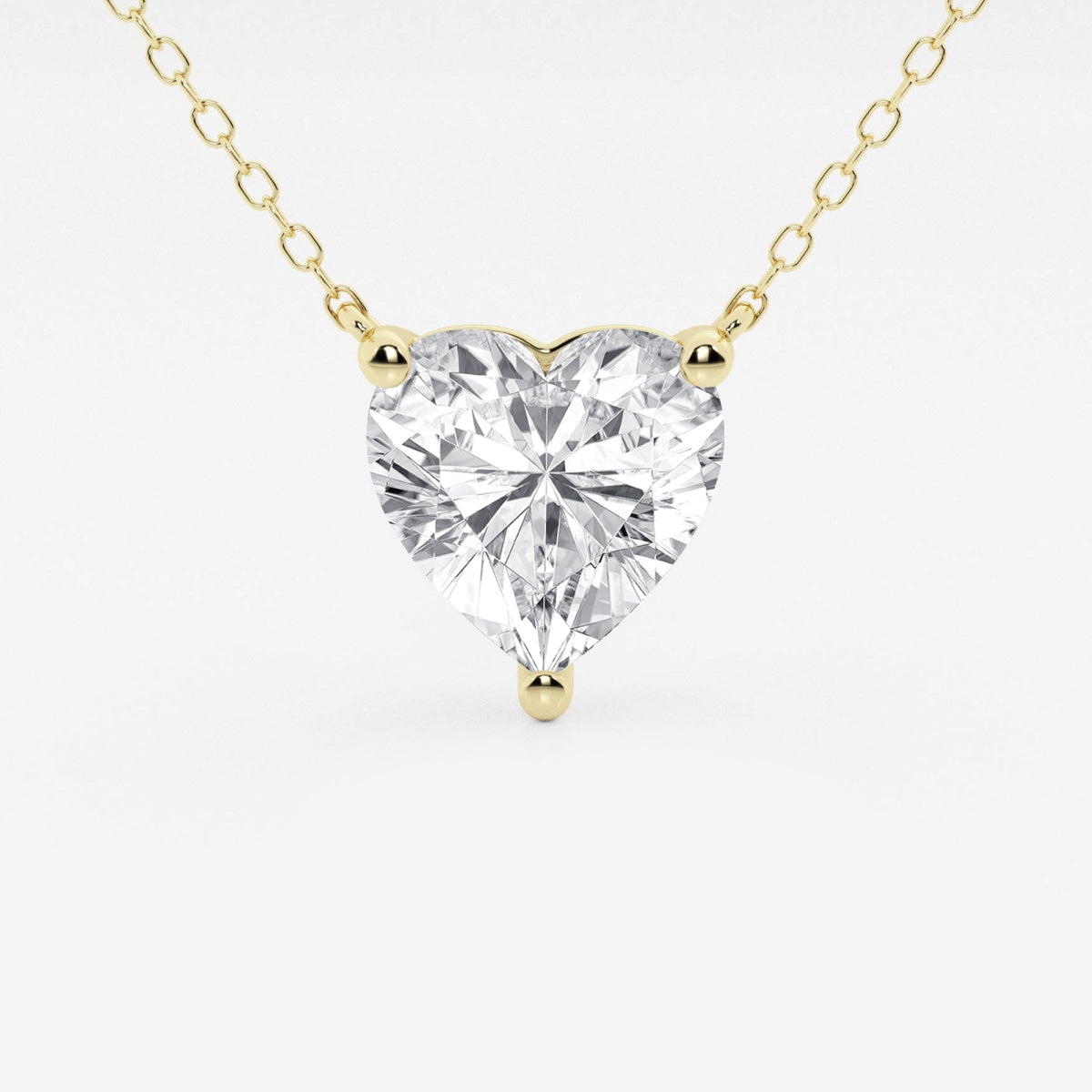 3.00 CTW Floating Heart Shape Lab Grown Diamond Solitaire Pendant Necklace F/G VS1 AGI Certified in 14K White or Yellow Gold