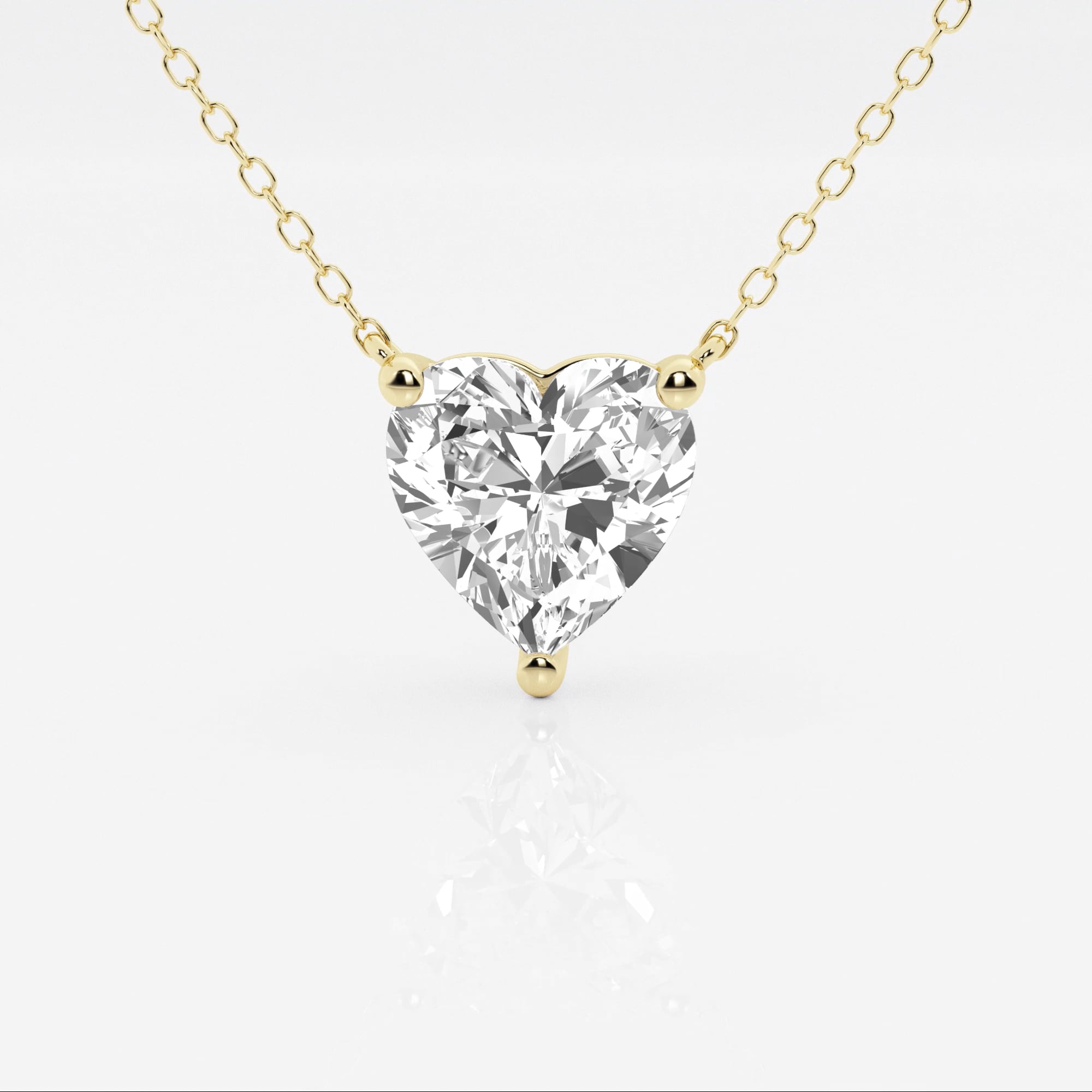 3.00 CTW Floating Heart Shape Lab Grown Diamond Solitaire Pendant Necklace F/G VS1 AGI Certified in 14K White or Yellow Gold