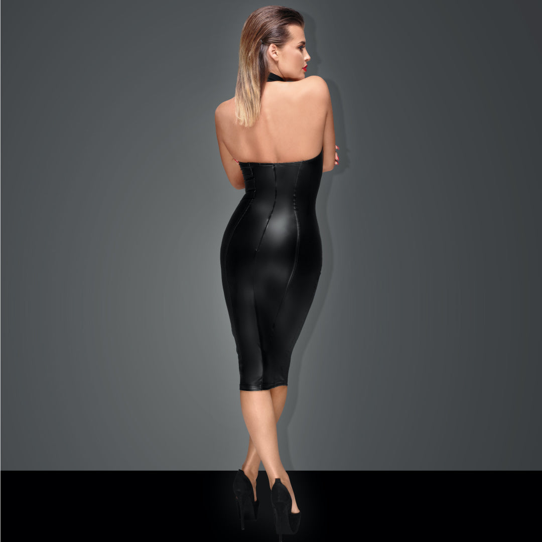 Sexy Powerwetlook Pencil Dress Noir Handmade