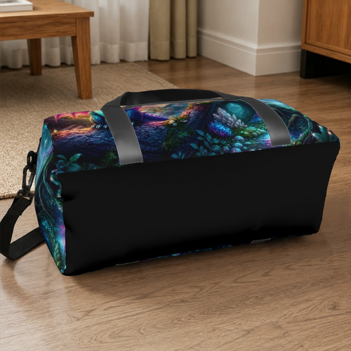 Personalized Enchanted Forest Dragon Duffel Bag with Custom Name – Baby Travel, Gym & Weekend Bag