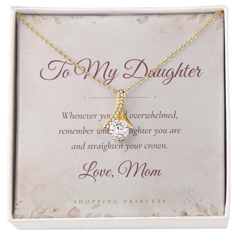 To My Daughter Necklace with Message Card | Alluring Beauty Pendant | Christmas Gift for Daughter from Mom