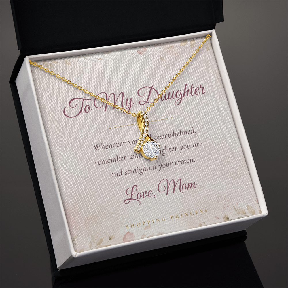 To My Daughter Necklace with Message Card | Alluring Beauty Pendant | Christmas Gift for Daughter from Mom