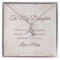 To My Daughter Necklace with Message Card | Alluring Beauty Pendant | Christmas Gift for Daughter from Mom