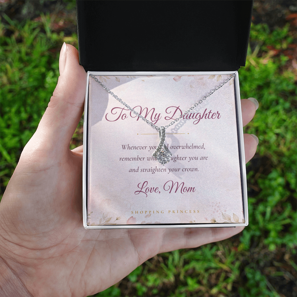 To My Daughter Necklace with Message Card | Alluring Beauty Pendant | Christmas Gift for Daughter from Mom