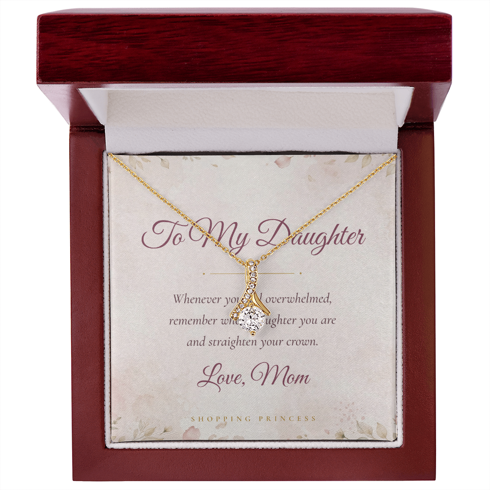To My Daughter Necklace with Message Card | Alluring Beauty Pendant | Christmas Gift for Daughter from Mom