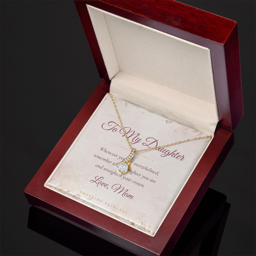 To My Daughter Necklace with Message Card | Alluring Beauty Pendant | Christmas Gift for Daughter from Mom