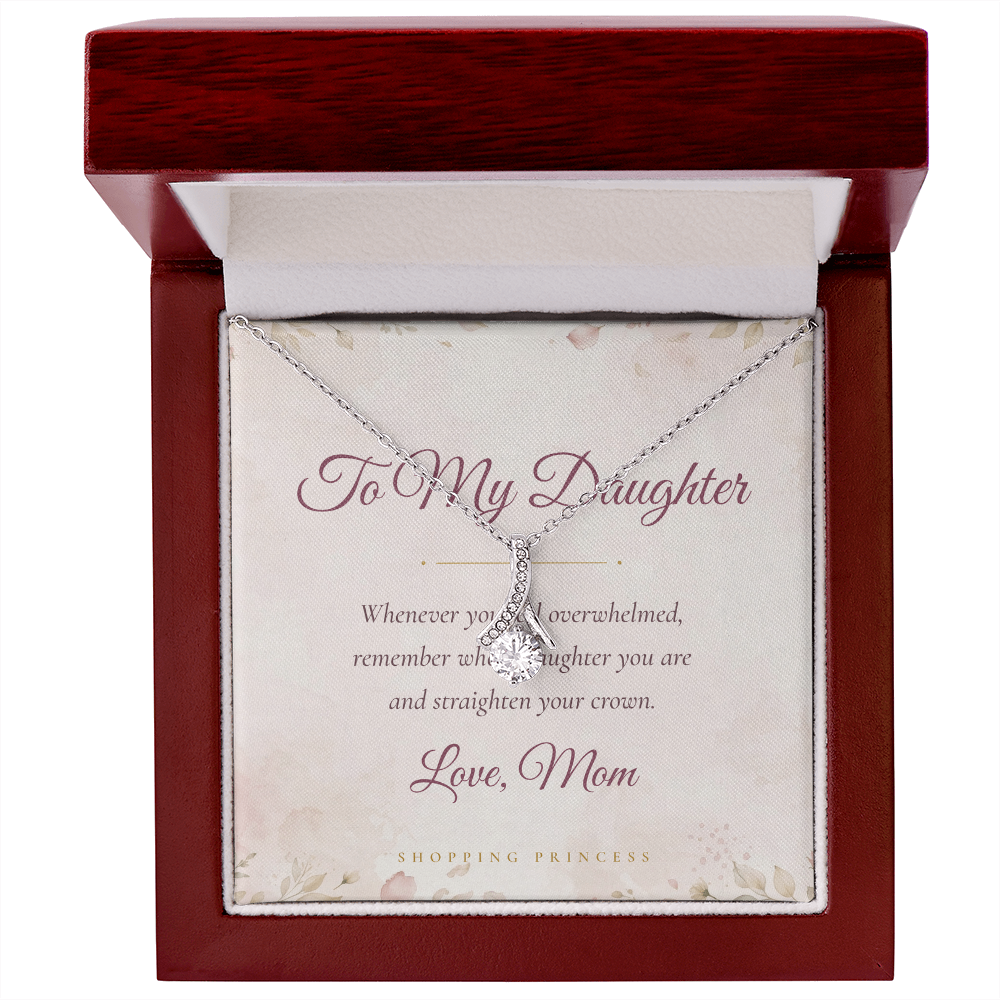 To My Daughter Necklace with Message Card | Alluring Beauty Pendant | Christmas Gift for Daughter from Mom
